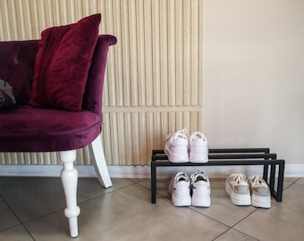 Industrial Metal Shoe Rack: Modern Minimalist Entryway Organizer