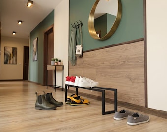 Metal Shoe Rack, Entryway Shoe Storage, Modern Shoe Organizer, Minimalist Shoe Shelf, Industrial Hallway Shoe Stand