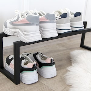 1 tier metal industrial shoe rack | Entryway metal shoe storage | Entryway modern custom shoe organizer for housewaming gift, Hallway shelf