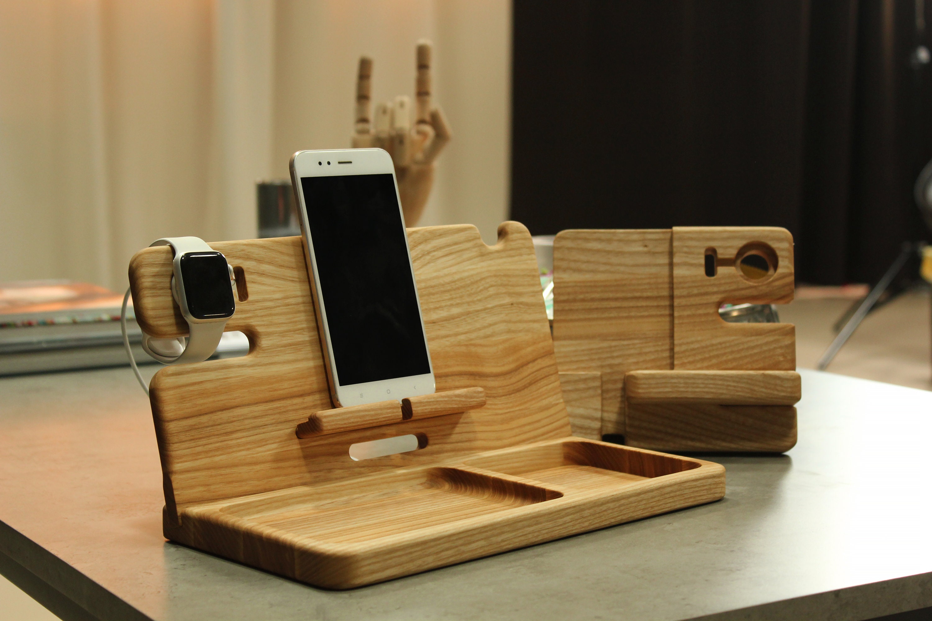 Personalized Docking Station For Men Wooden Docking Station Etsy