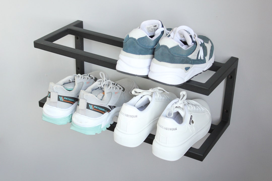 Wall Mounted Shoe Rack Shoe Rack Entryway Industrial Metal Shoe Shelf for Hallway Decor