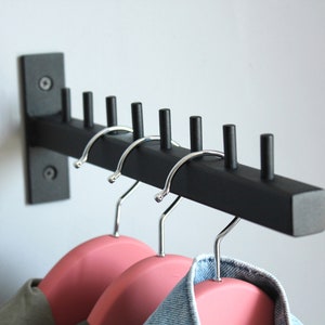 Metal entryway wall mount organizer, Metal mounted coat rack with hooks Industrial entryway shelf Modern wandgarderobe Bathroom towel rail
