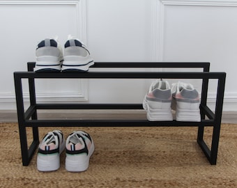Zapatero de metal industrial, zapatero de metal para regalo, zapatero moderno Schuhregal, zapatero minimalista, organizador de entrada para zapatos, zapatero de metal