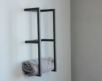 Minimalist Metal Wall Mounted Towel Rack: Bathroom Organizer