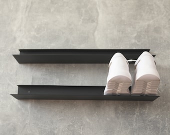 Juego de dos zapateros de pared / Zapatero de entrada / Zapatero industrial para decoración de pasillo / Zapatero personalizado recuperado / Zapatero para exterior