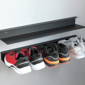 Shoe rack entryway | Industrial metal shoe shelf for hallway decor | Reclaimed custom shoe rack  |Outdoor shoe rack | Wall mounted shoe rack