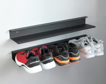 Wall Mounted Metal Shoe Rack: Industrial Entryway Organizer