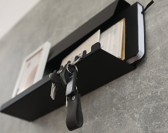 Unique wall mounted keys holder Industrial mail and key holder Floating hallway organizer Housewarming gifts Metal key hooks