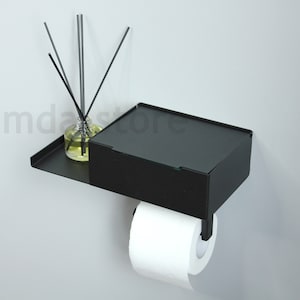 Generic Adhesive Toilet Paper Holder with Shelf Wall Mounted