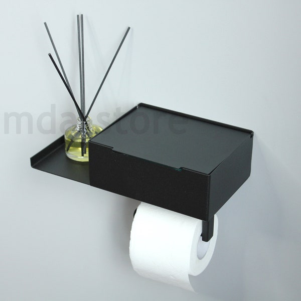 Metal Toilet Paper Holder With Shelf, Bathroom Roll Hanger, Wall Mounted Stainless,Bathroom Roll Hanger, Slice with metal toilet roll holder