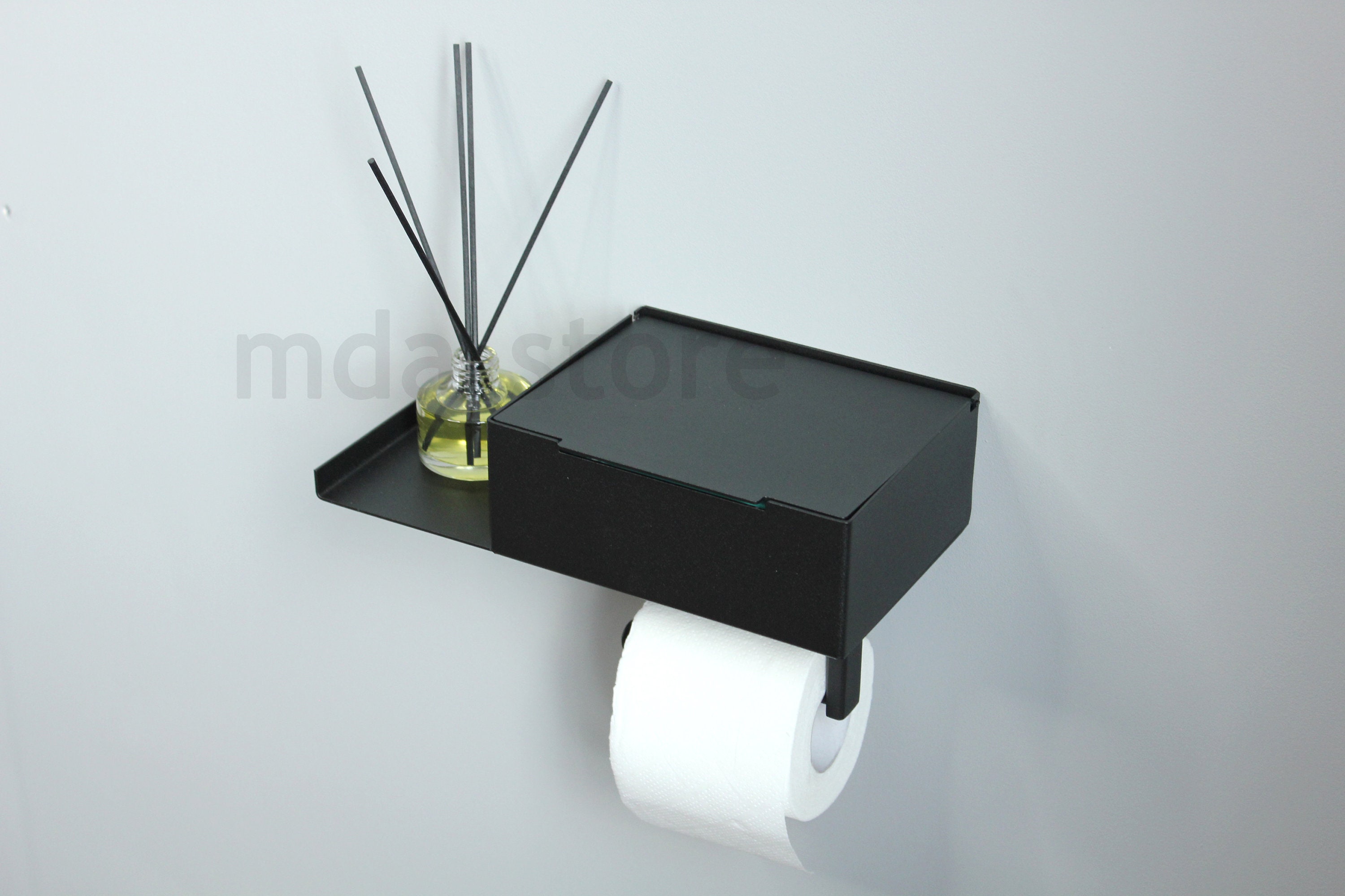 Square Edge Matte Black Wall-Mounted Toilet Paper Holder + Reviews