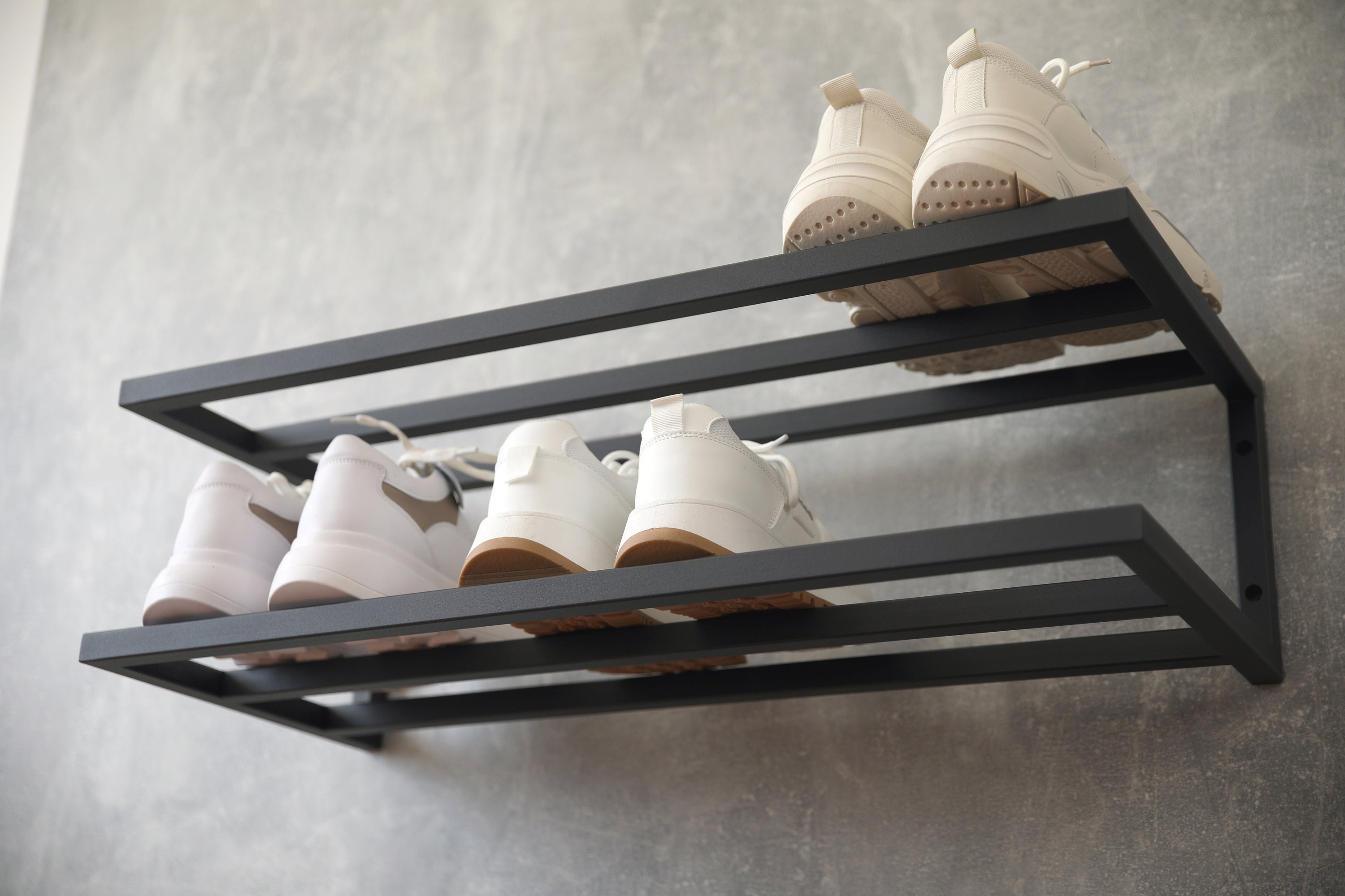 Metal Shelf Entryway Storage 2 tier Shoe Rack Outdoor Shoe Rack Black Friday Sale Wall Mount Shoe Rack Hallway Rustic Shoe Etsy