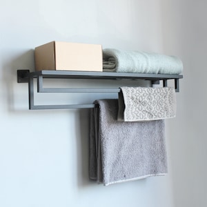 Metal wall shelf bathroom organizer| Bathroom Decor Shelf | Unique Bathroom Shelf | Metal bathroom shelves | Towel storage