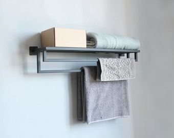 Metal wall shelf bathroom organizer| Bathroom Decor Shelf | Unique Bathroom Shelf | Metal bathroom shelves | Towel storage