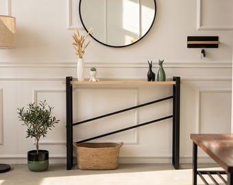 Handmade Industrial Metal Console Table:  Modern console for living room