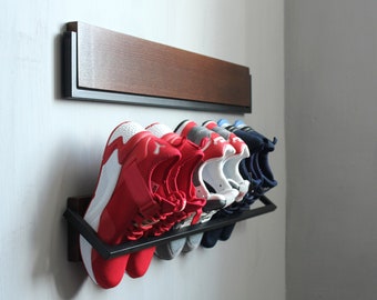 Handmade Industrial Metal Shoe Rack | Wall Mounted Entryway Organizer
