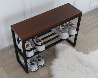 Scarpiera a 6 ripiani in metallo e legno: organizer per ingresso in