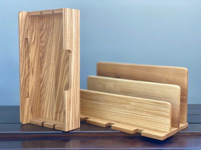 Desk Organizer Gift for Men Personalized Wooden Tablet Stand Etsy