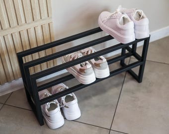 Industrial Metal Shoe Rack: Modern Minimalist Entryway Organizer