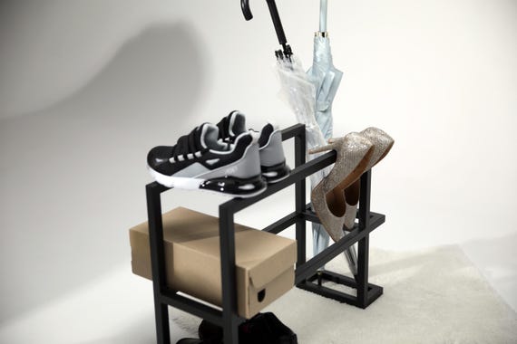 HOME BI Scarpiera stretta, scaffale per scarpe in legno a 10 livelli, armadietto verticale per scarpe, torre per ingresso, organizer per scarpe, camera da letto, 158x26.5x25.7 cm (marrone rustico