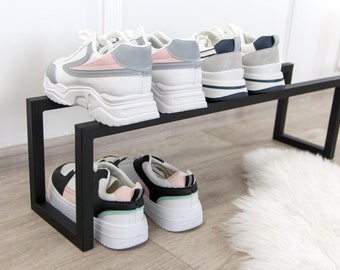 Metal Shoe Rack: Industrial Loft Entryway Organizer