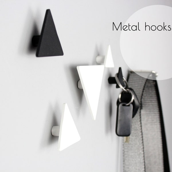 Set of 3 Metal Hooks / Hooks Fixtures Long Dowel Wall Hook Wall /  Black hardware / Towel hooks / Wall hanging / Decorative Wall Hooks