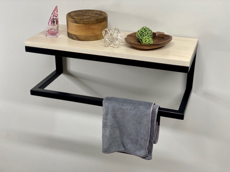 Bathroom Shelf With Towel Rack Farmhouse Bathroom Shelf Etsy