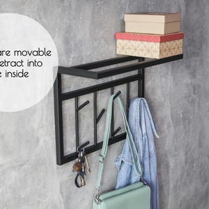 Industrial metal coat rack wall mount, Metal entryway wall mount organizer, Modern wandgarderobe Bathroom towel rail