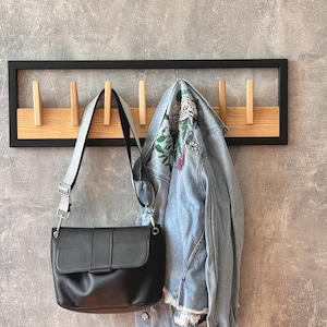 Handmade Metal Wood Coat Rack with Shelf: Entryway Organizer