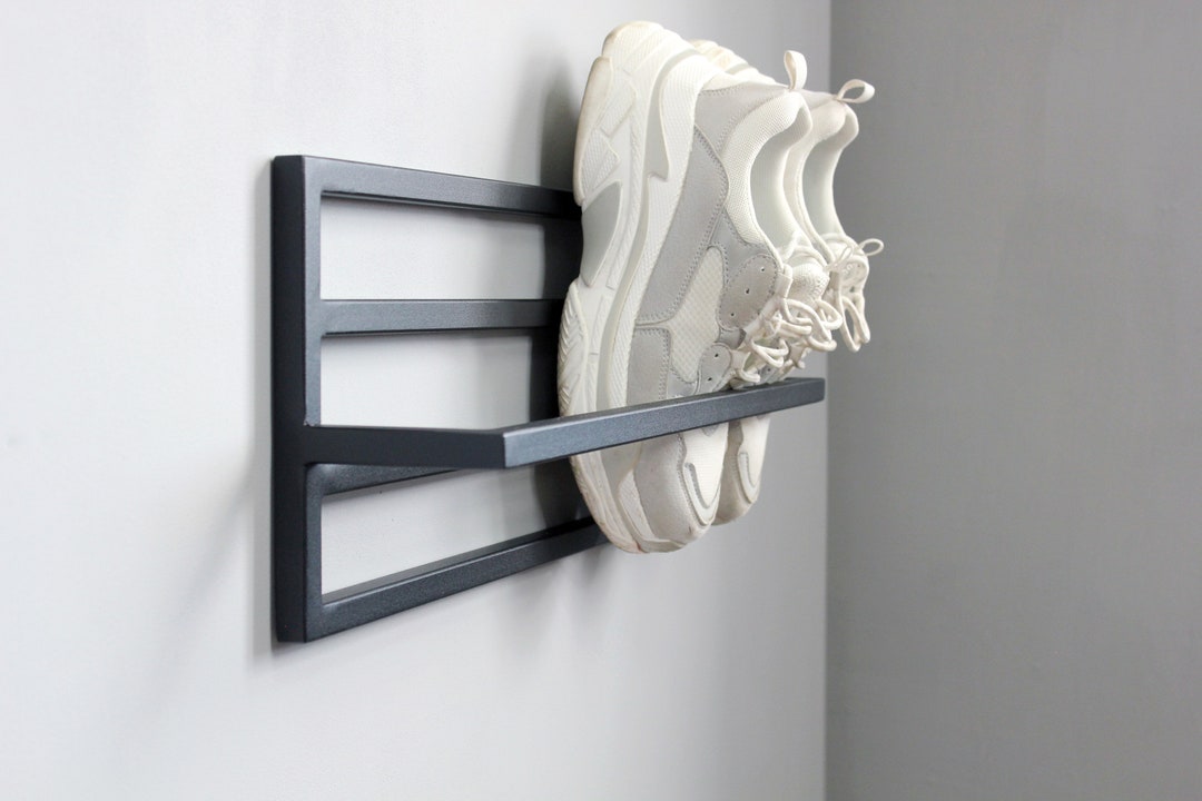 Wall Mounted Shoe Rack Shoe Rack Entryway Industrial Metal Shoe Shelf for Hallway Decor
