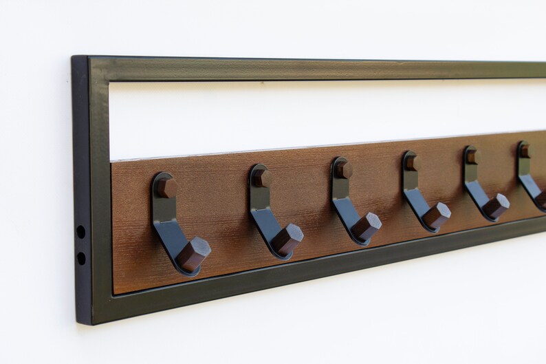 Hallway Entryway Shelf With Hooks Wall Hanging Metal Wooden Etsy