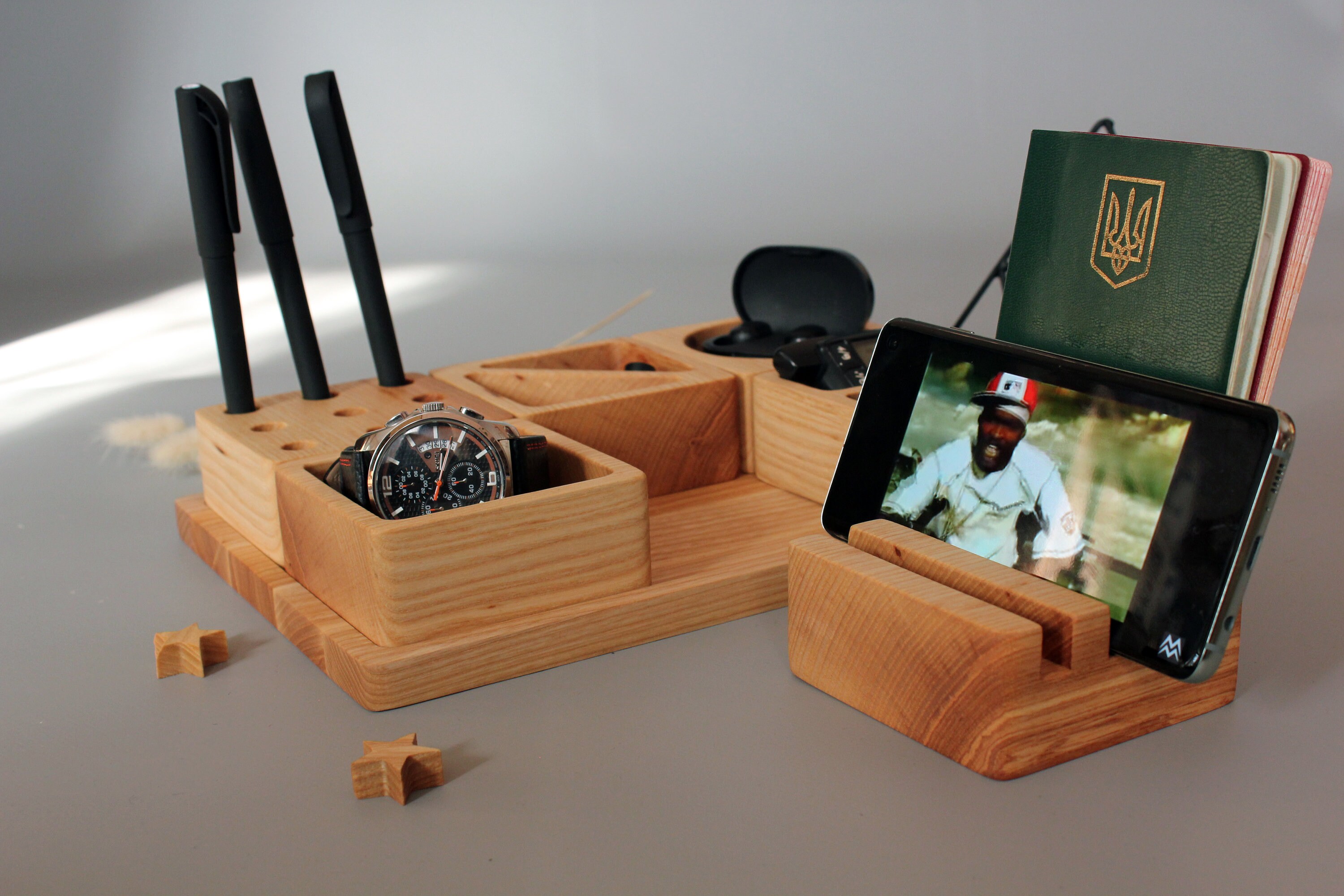 Wooden Office Stationery Set For Work Personalized Docking Etsy