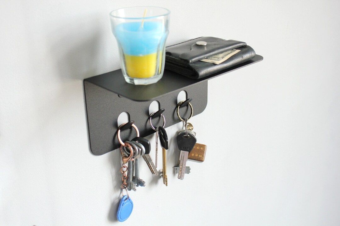 Key Holder for Wall, Industrial Metal Coat Rack, Modern Metal Key