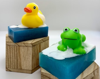 children's soap, toddler soap, rubber ducky toy, soap with toys, handcrafted soap, baby shower gifts, children's beauty products