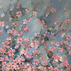 Peach Blossom an original oil painting by Gabriel Knollys 45 x 55 cm
