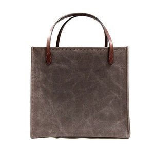 Canvas and Leather Tote Bag in Battlefield Brown