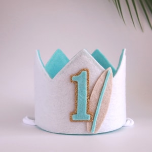 The big one surf birthday crown. First wave party hat. Twobular Retro beach birthday. Surfing birthday