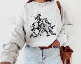 Western Roping Crewneck Sweatshirt