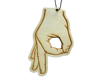 A Ok Hand Game Air Freshener - Redline Fresh - Car Charm / Dangle/ Reusable / Essential Oils / Laser Engraved / Premium Scents
