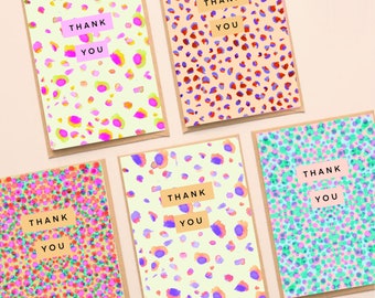 Mixed Pack Thank you cards / greetings cards / modern thank you cards /wedding / pack of 10 / 5 or individual. A6.