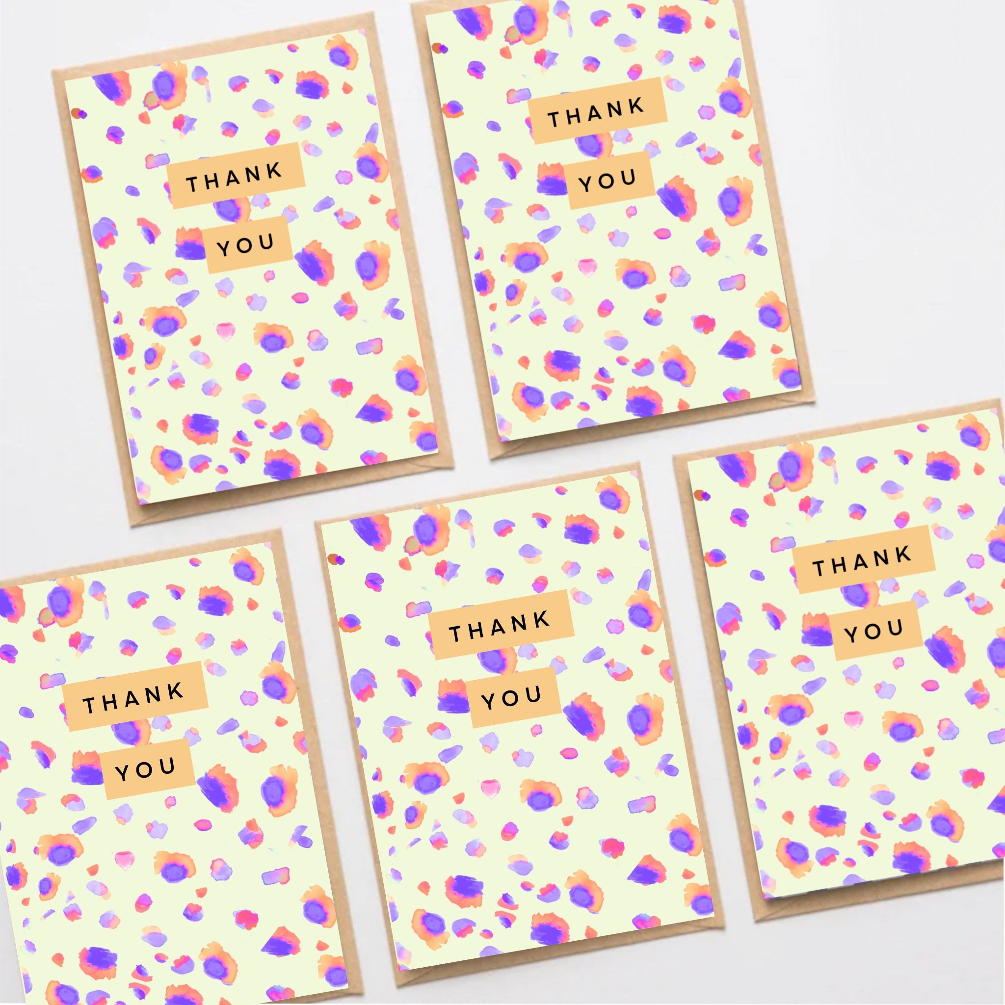 Thank You Cards Greetings Cards Modern Thank You Cards Etsy