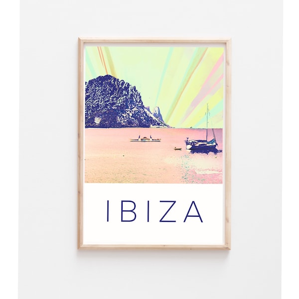 Ibiza travel poster/print. Wall decor/ Wall Art. Available in A4 / A3 / A2 /A1