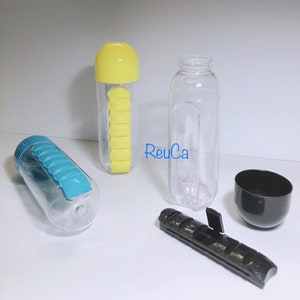 Sans BPA - Respectueux de l’environnement - Bouteille d’eau réutilisable - Bouteille 600ml - Eau- Jus - Boisson- Bouteille d’eau pour pilules