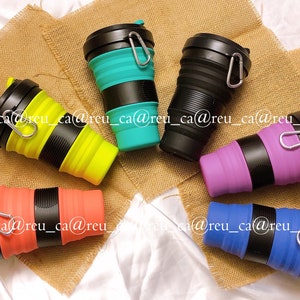 Sans BPA - Respectueux de l&#39;environnement - Gobelet pliable réutilisable en silicone - Bouteille 550 ml - Café - Thé - Eau - Jus - Boisson - Bubble tea -