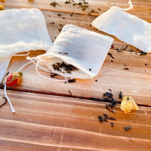 Eco Reusable Cotton Tea- Condiment- Soup - Infuser Bag x 10 pcs