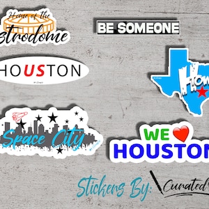 Houston Stickers 6 pack or individually sold