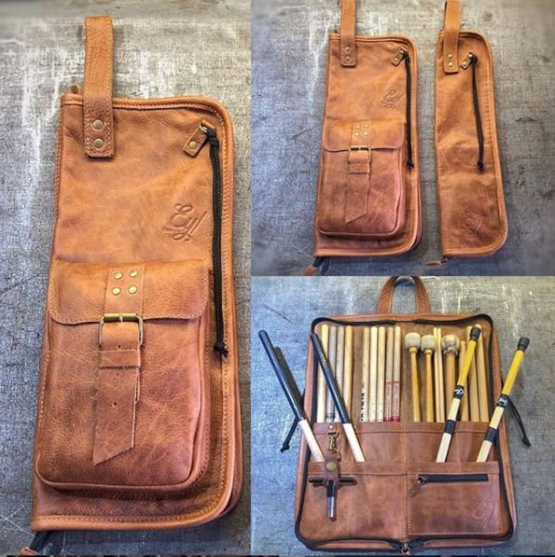 Leather Drum Stick Bag Etsy