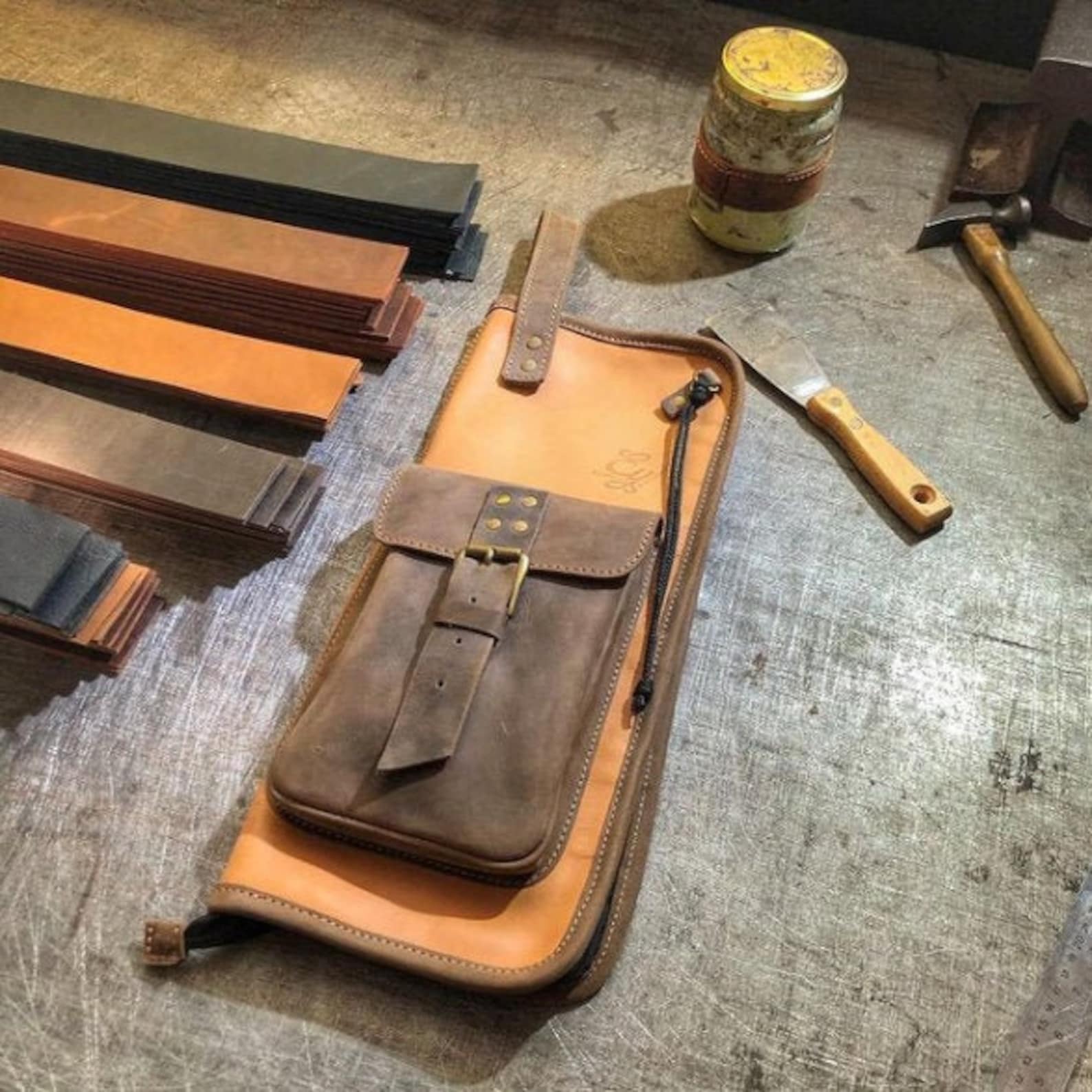 Leather Drum Stick Bag Etsy