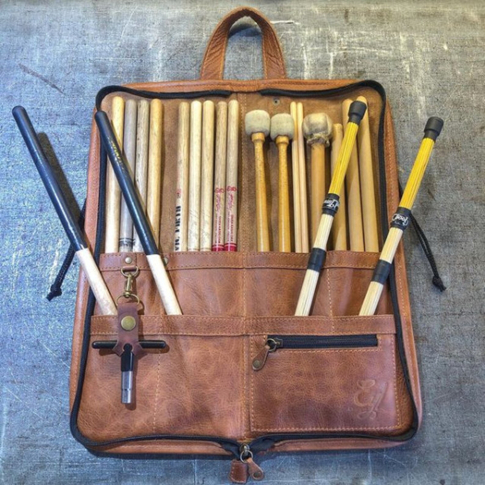 Leather Drum Stick Bag Etsy