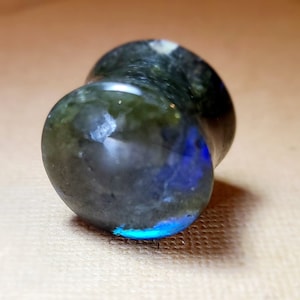 19mm Labradorite Double Flare Organic Stone Plug SOLD AS A SINGLE
